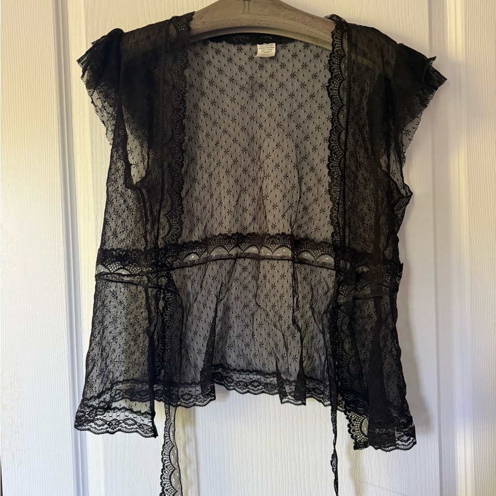 Black Lace Sheer Top